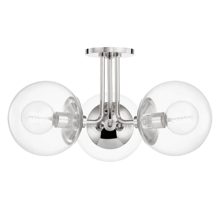 Mitzi Meadow 3-Light Ceiling Light in Polished Nickel
