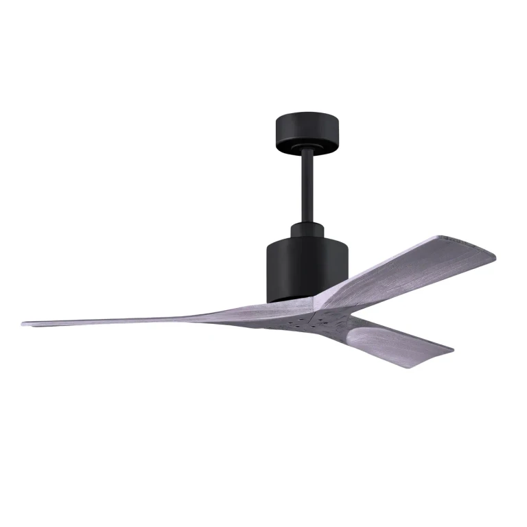 Nan 6-Speed DC 52 Ceiling Fan in Matte Black with Barnwood Tone blades