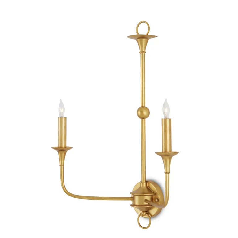 Contemporary Gold Leaf Wall Sconce from the Nottaway Collection