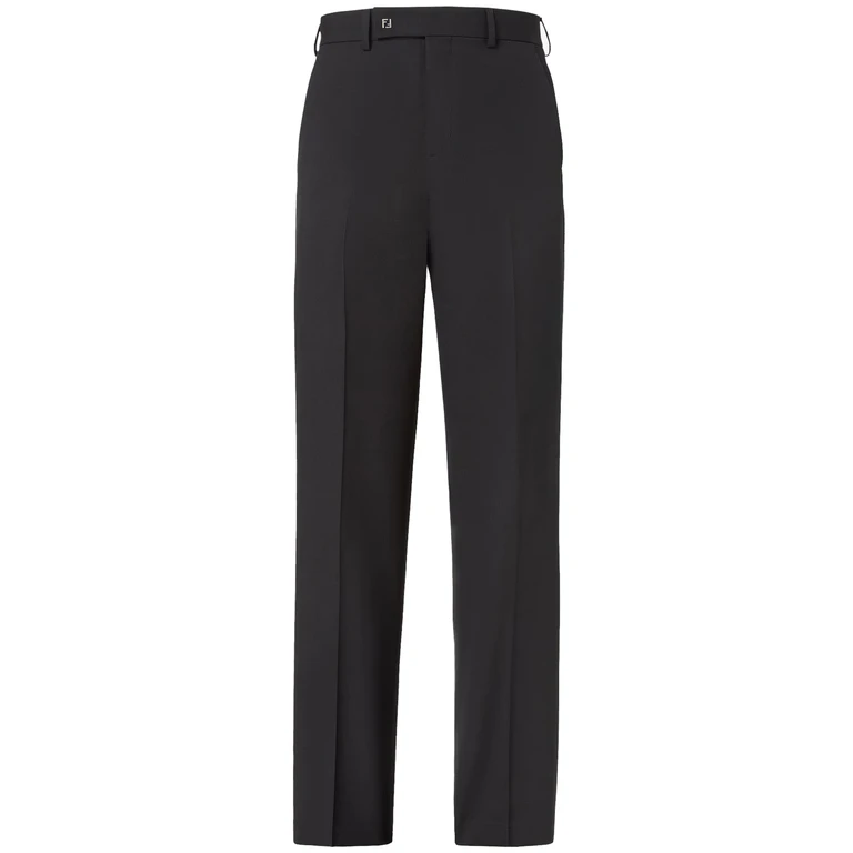 Fendi Trousers Black Wool Pantaloni - Men