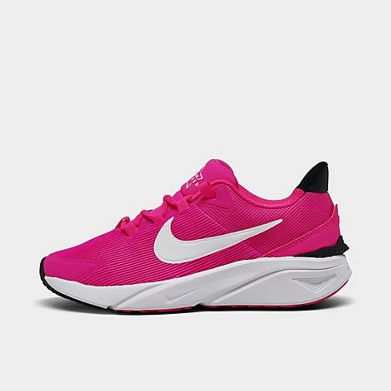 Nike Girls' Big Kids Star Runner 4 Running Shoes in Fierce Pink/Black/Playful Pink Size: 3.5