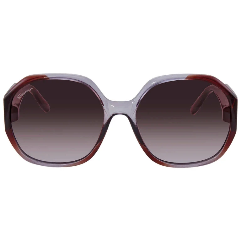 Salvatore Ferragamo Brown Gradient Geometric Ladies Sunglasses SF943S 546 60
