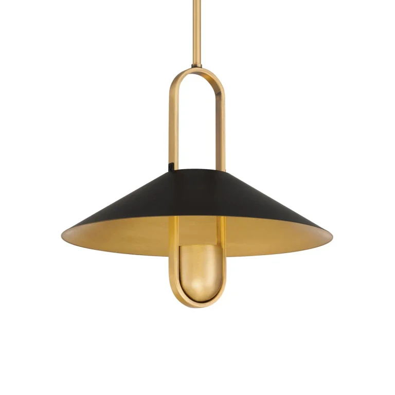 Legacy Brass & Dark Matte Black Pendant from the Goldenridge Collection