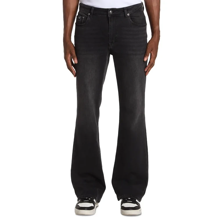Versace Jeans Couture Straight Slouchy Fit Jeans in Black