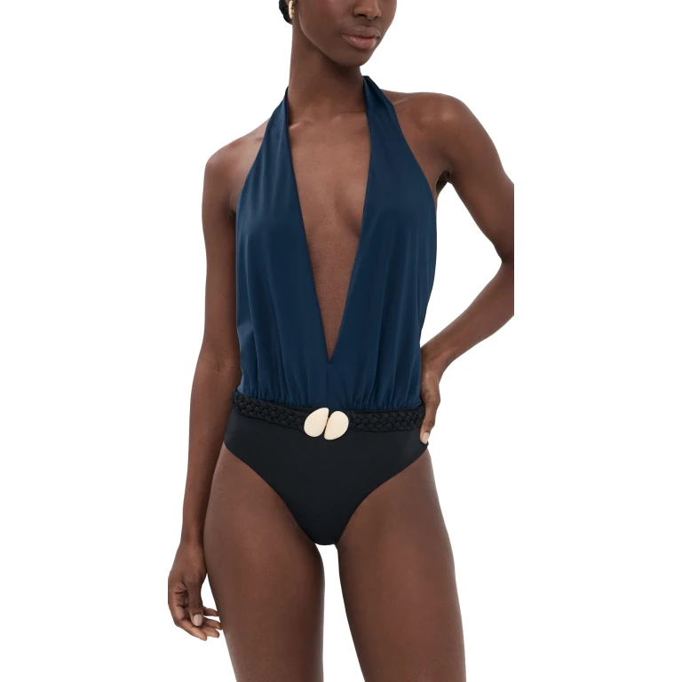 Johanna Ortiz Seashell Hunting One Piece Navy/Black L