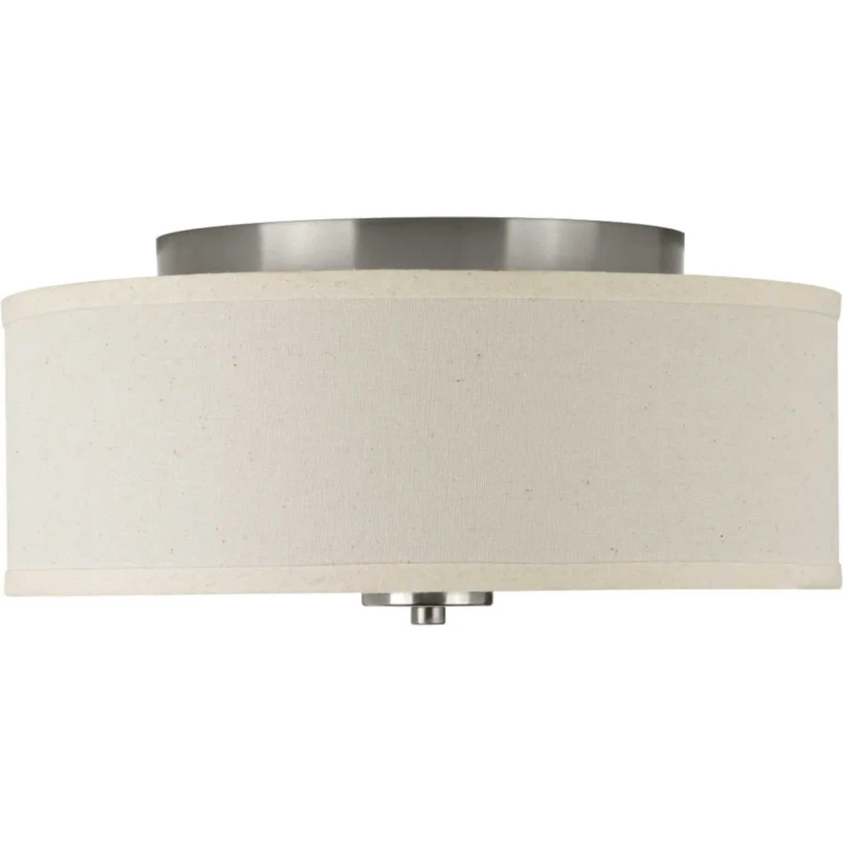 Brushed Nickel Two Light Flush Mount from the Inspire Collection