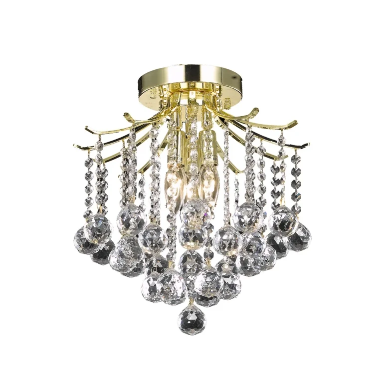 Gold Three Light Flush Mount from the Amelia Collection