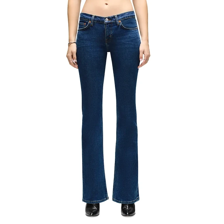 Re/Done Low Rise Micro Bootleg Jeans in Rustic Indigo