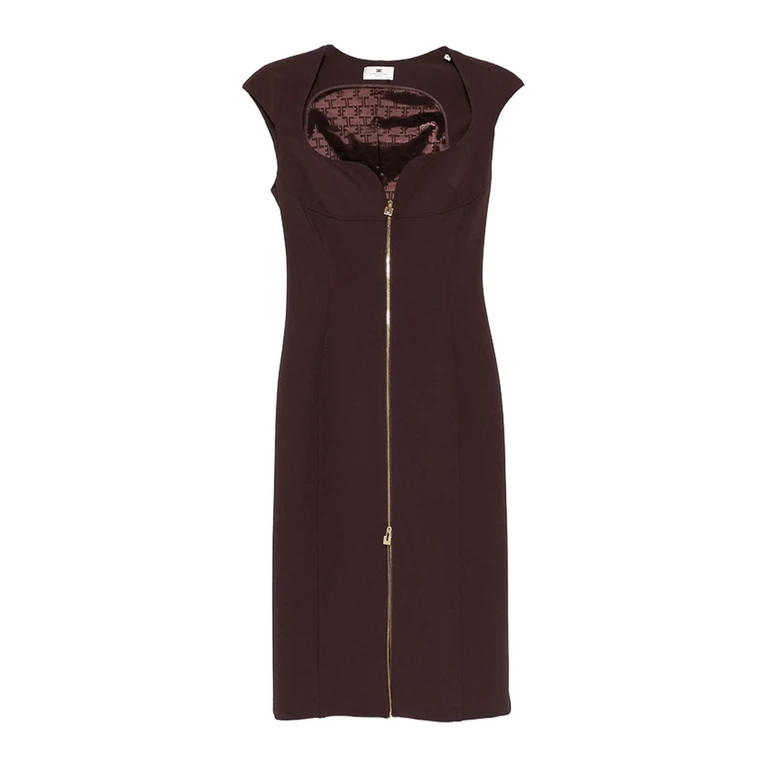Elisabetta Franchi Robe Au Genou - Marron