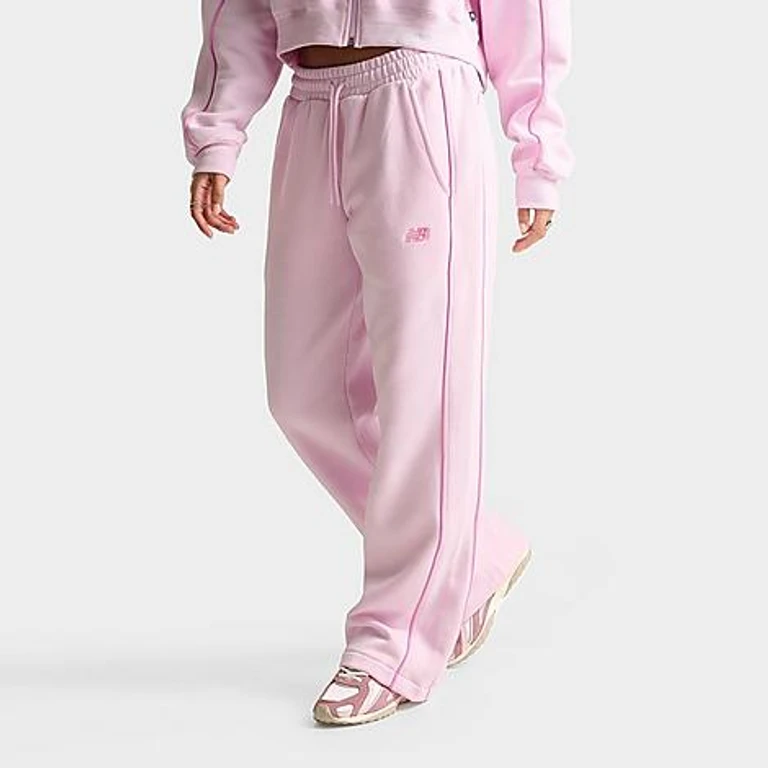New Balance Women's Piped Wide-Leg Jogger Pants in Light Raspberry Size: XS