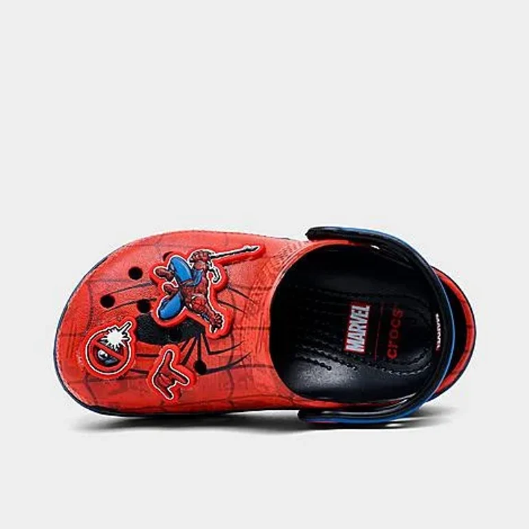 Crocs Kids Toddler Spider-Man Classic Clog Shoes in Red/Blue Size: 4.0