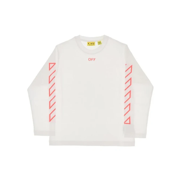 OFF WHITE Diag print long-sleeved T-shirt Kids 6Y