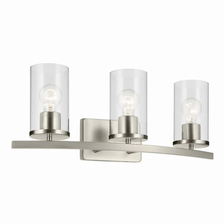 Brushed Nickel Bathroom Vanity Light from the Crosby Collection
