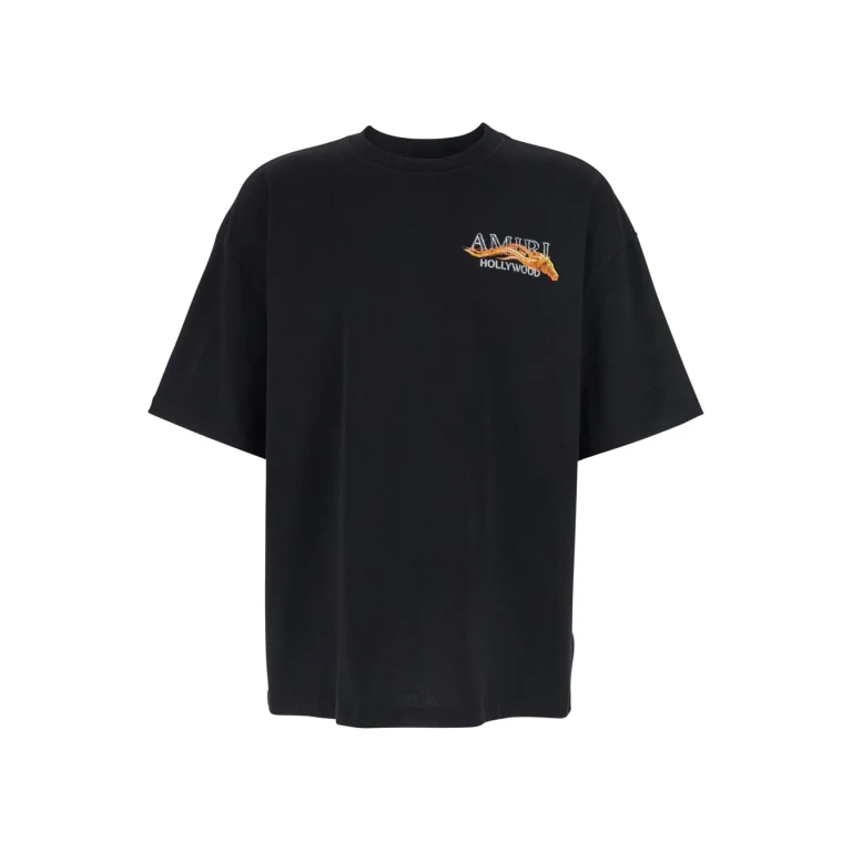 AMIRI Black T-shirt With Logo Print On Front And Back In Cotton For Men
