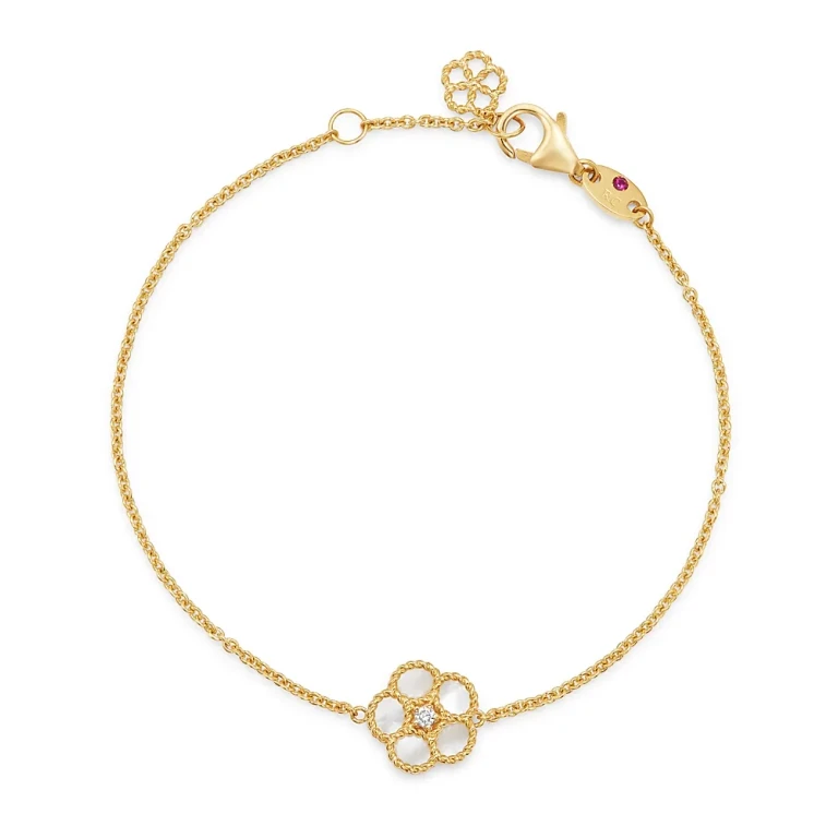 Roberto Coin 18K Yellow Gold Daisy Mother-of-Pearl & Diamond Chain Bracelet - Exclusive