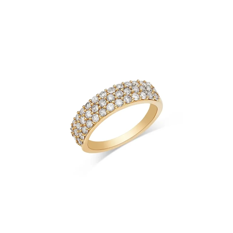 Diamond Multi-Row Ring in 14K Yellow Gold, 1.0 tcw