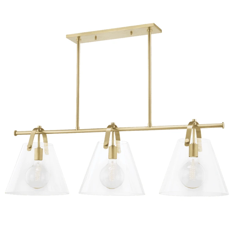 Mitzi Karin 3-Light Kitchen Island Light in Aged Brass