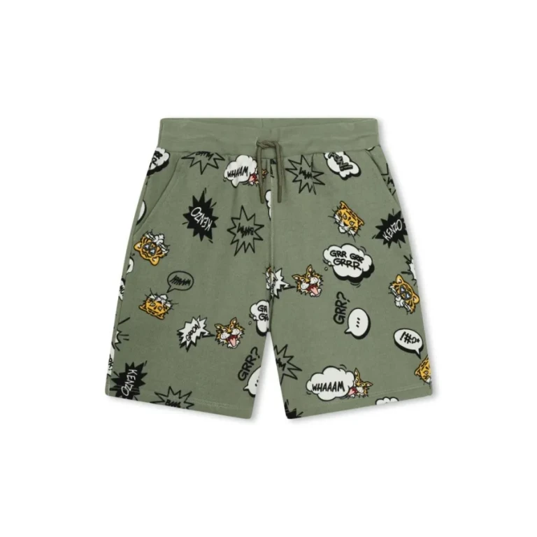 Kenzo Boys Tiger-Print Drawstring Cotton Shorts