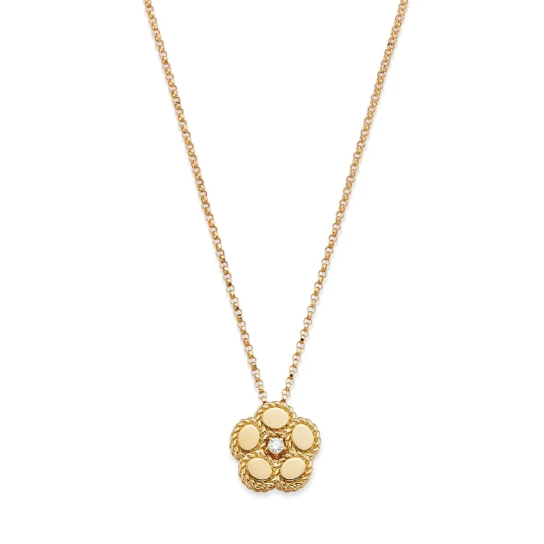 Roberto Coin 18K Yellow Gold Daisy Diamond Flower Pendant Necklace, 16-18 - Exclusive