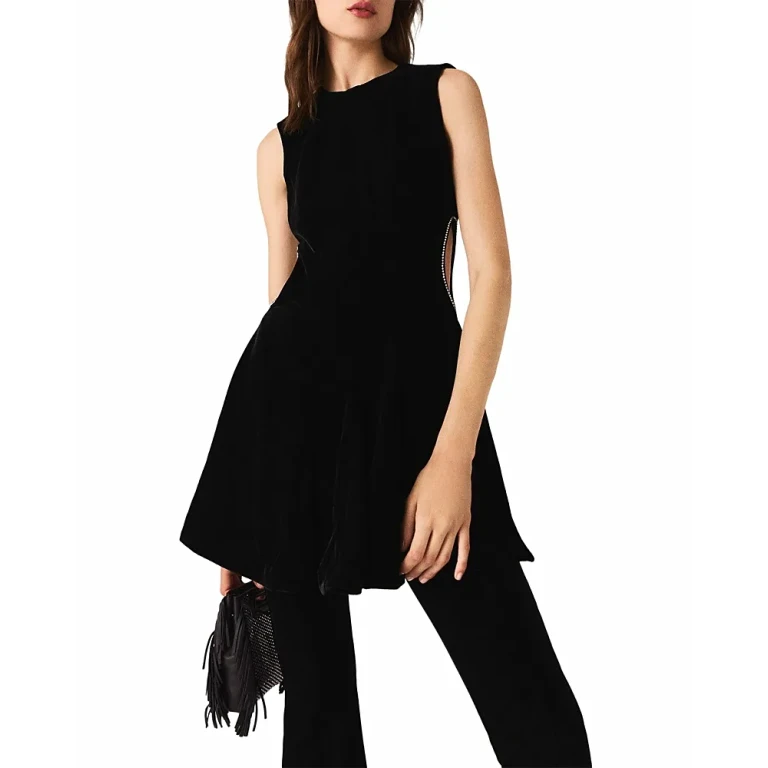Maje Remilia Velvet Babydoll Dress