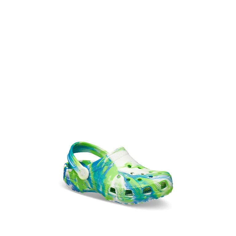 Crocs Unisex Classic Glow Marbled Clogs - Little Kid