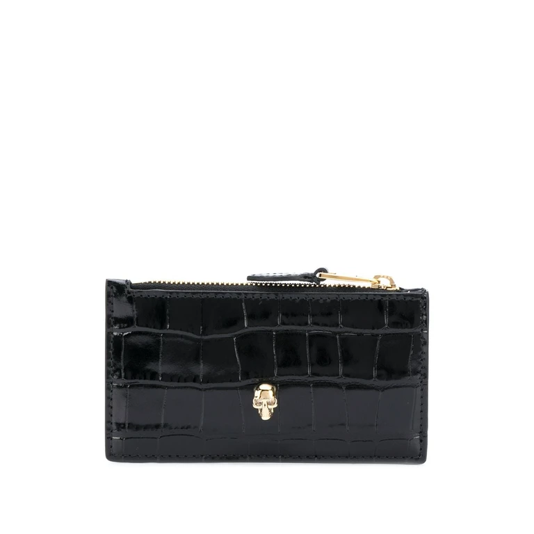 Alexander McQueen Wallets Black Outer: Leather - Women