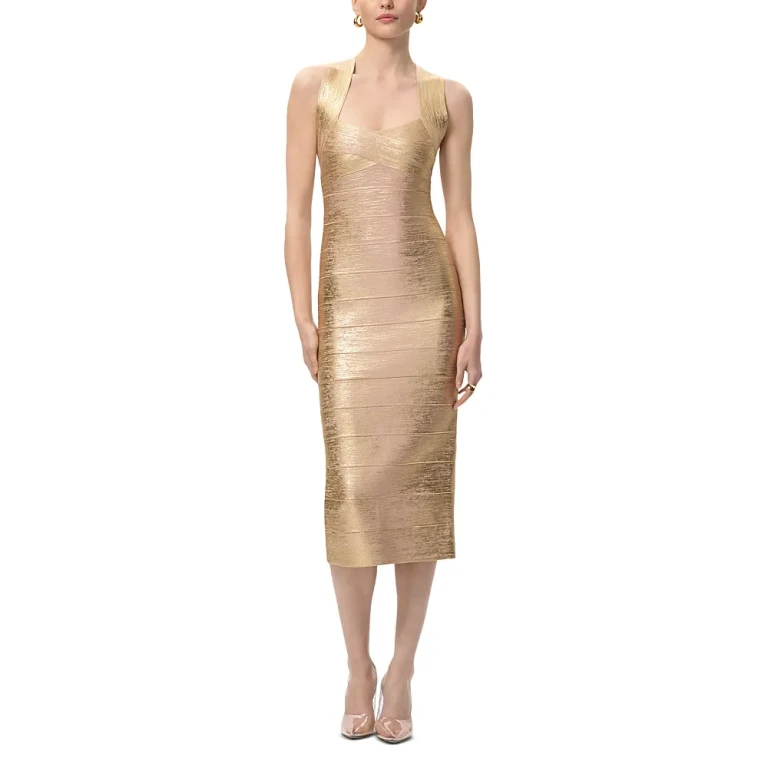 Herve Leger Foil Bodycon Dress