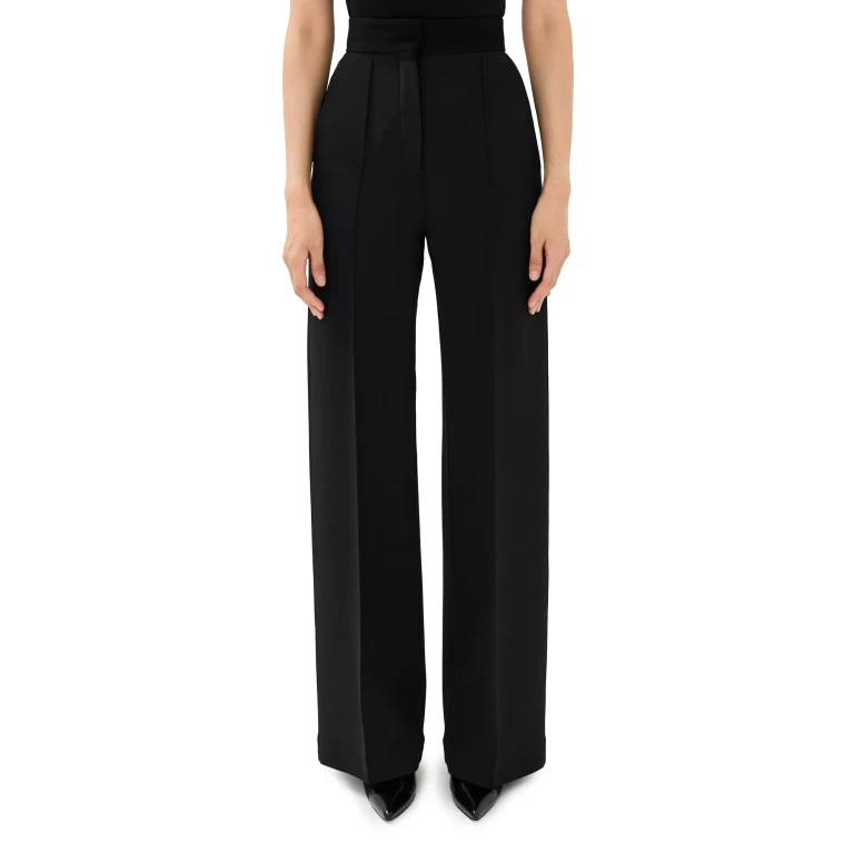 Another Tomorrow Doppio Wide Leg Pants Black 42
