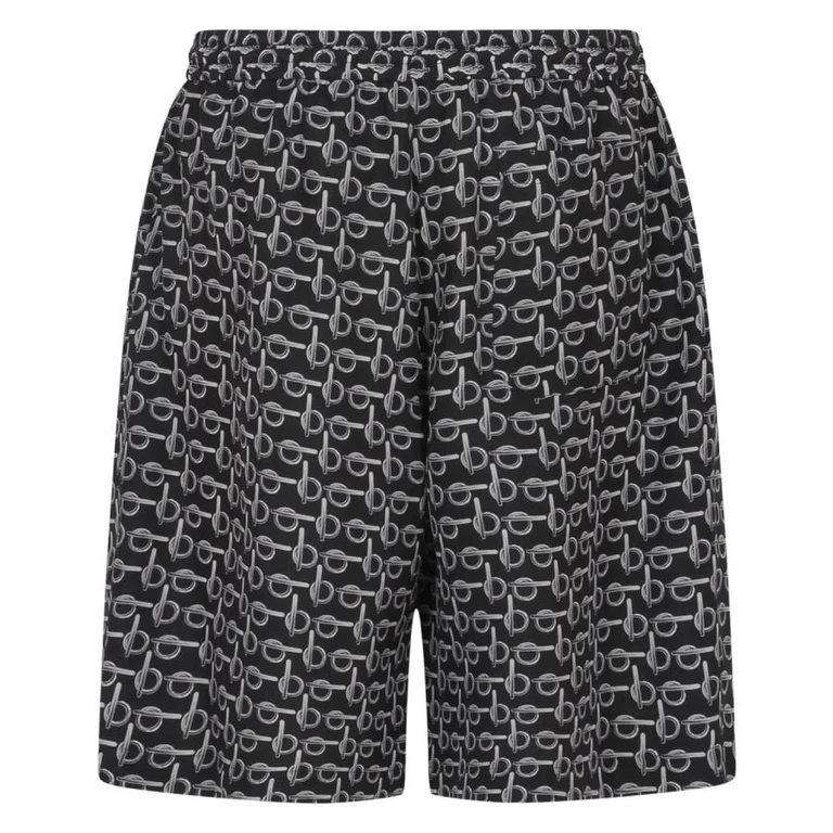 Burberry Monogram B Print Silk Shorts