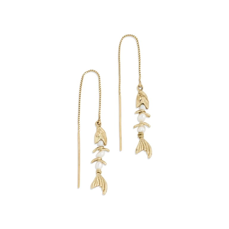 ALÉMAIS Calypso Pearl Fish Chain Earrings Multi One Size