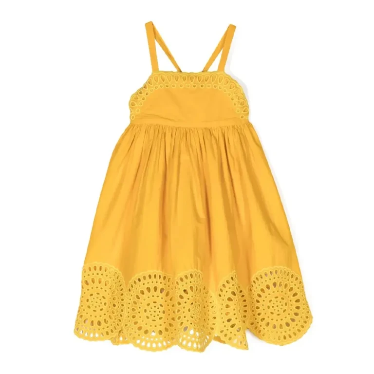 Stella Mccartney Girls Popeline Broderie Anglaise Dress