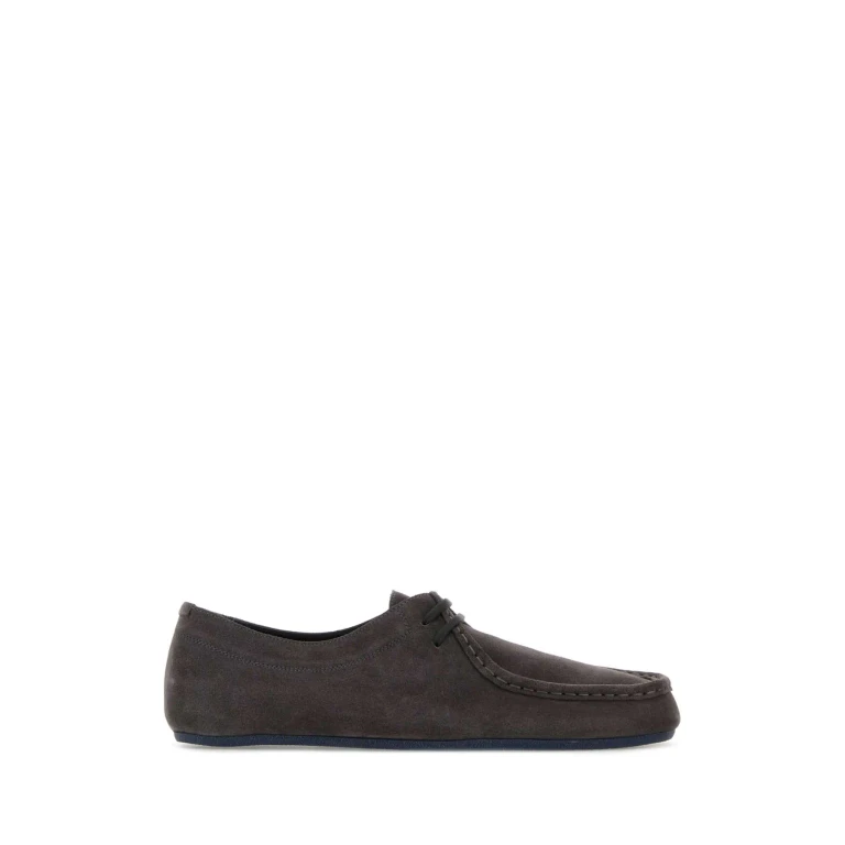 Jil Sander Dark Grey Suede Lace-up Shoes