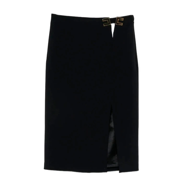 Elisabetta Franchi Logo-embellishment Side-slit Midi Skirt