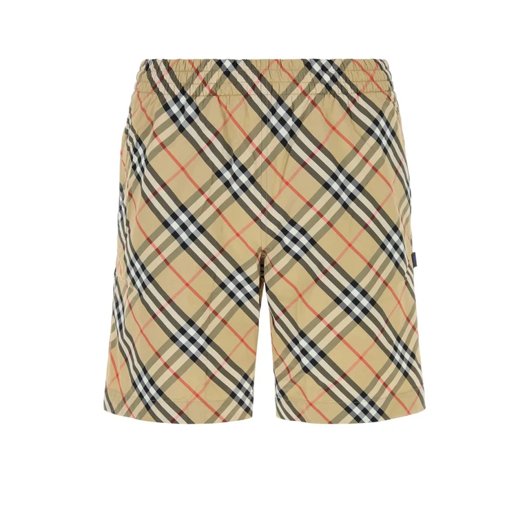 Burberry Embroidered Nylon Swimming Shorts Sandipcheck Costumi Da Bagno - Men