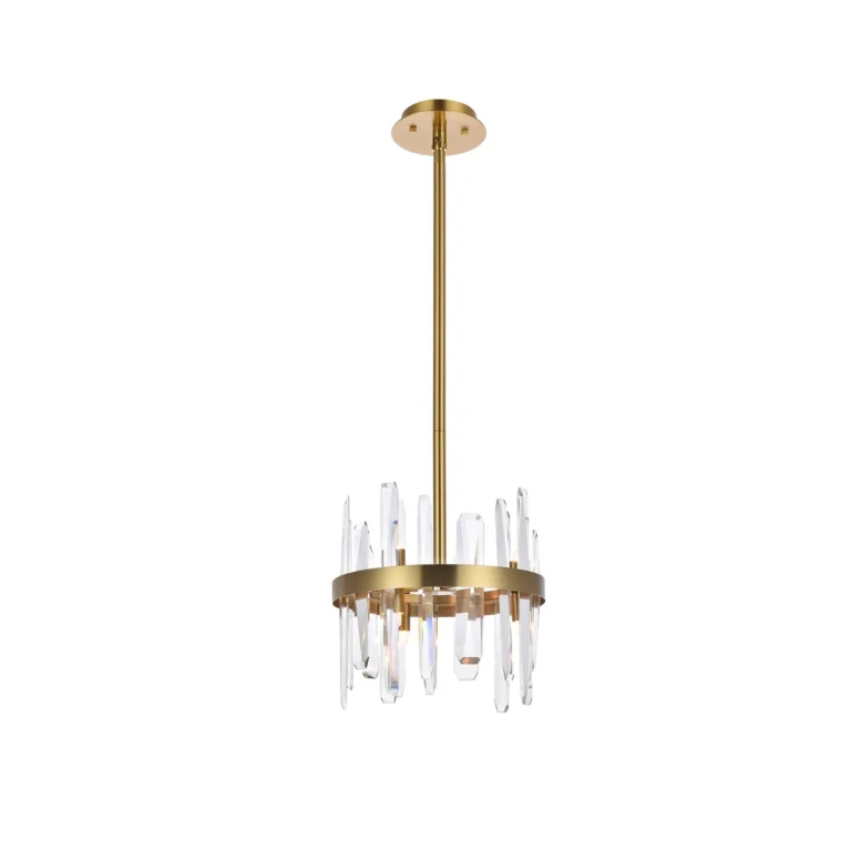 Satin Gold Six Light Pendant from the Serena Collection
