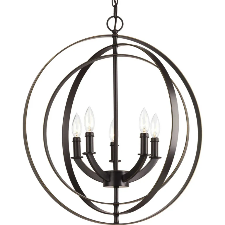 Antique Bronze Five Light Chandelier from the Equinox Collection