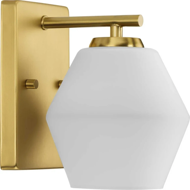 Brushed Gold One Light Bath and Vanity Light from the Copeland Collection