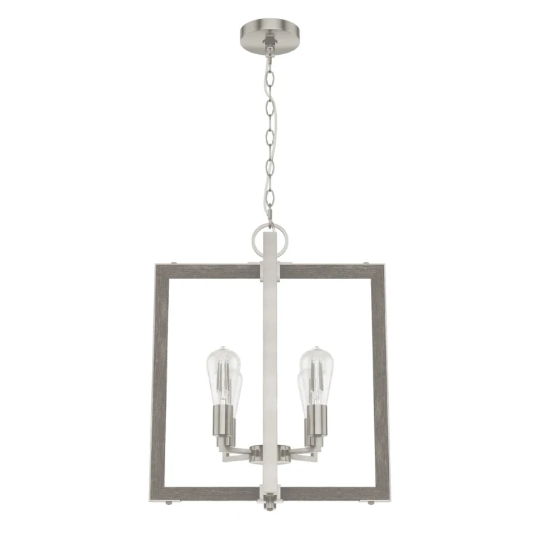 Hunter Woodburn 4-Light 18 Inch Pendant in Brushed Nickel