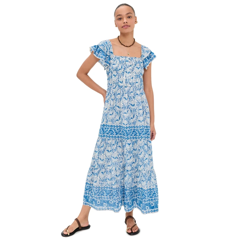 Bell Fleur Maxi Dress Blue Print XS