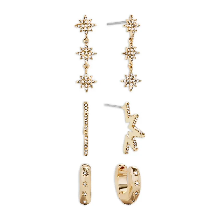 Baublebar Luna Pave Drop & Hoop Earrings, Set of 3