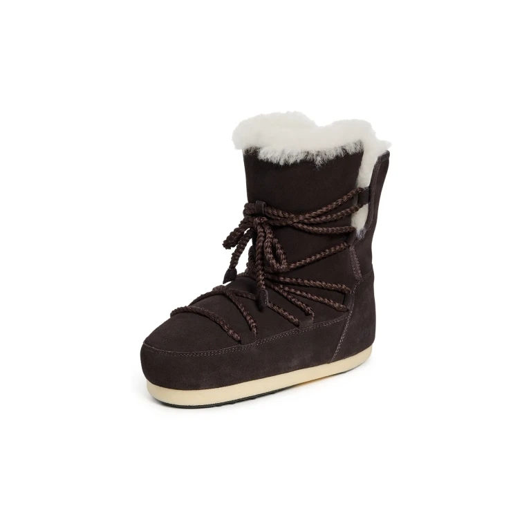 Moon Boot Evx Suede Shearling Boots Dark Brown 37/38