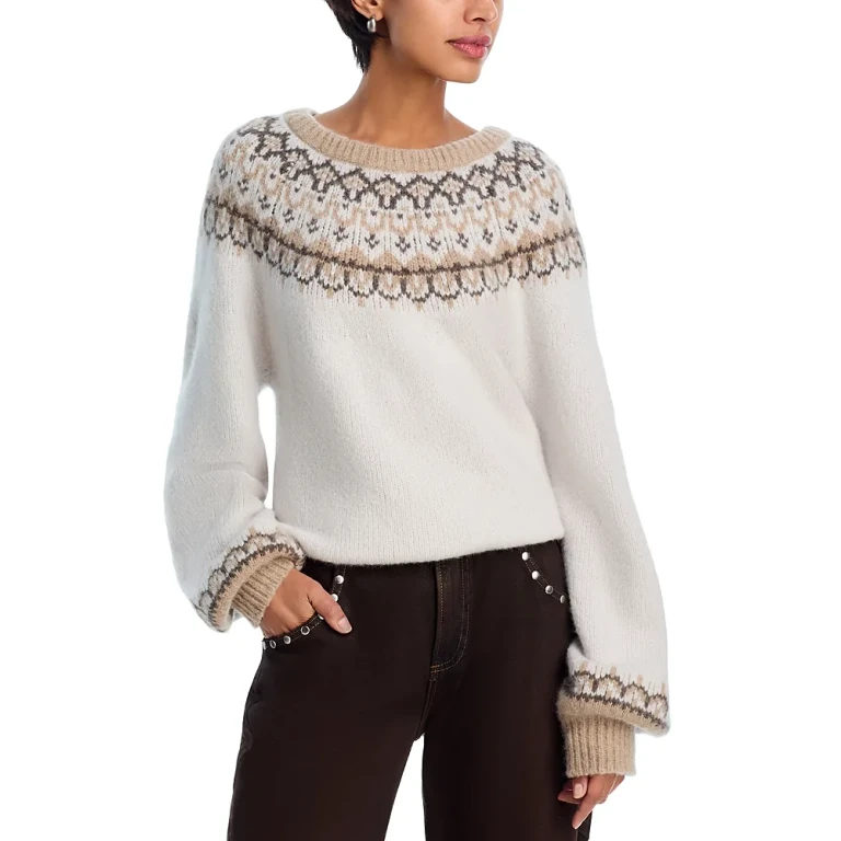 Paige Misha Crewneck Fair Isle Sweater