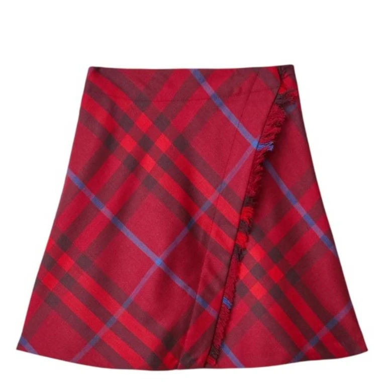 Burberry Kids Ria Wool Plaid-Check Skirt