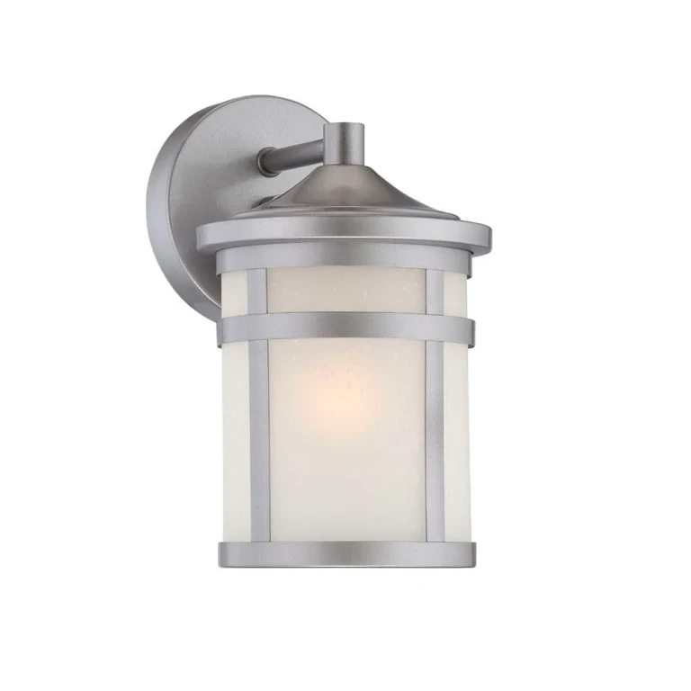 Brushed Silver One Light Wall Sconce from the Austin Collection