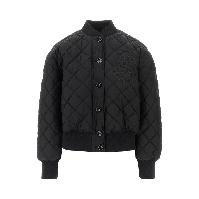 JIL SANDER Diamond-quilted twill padded bomber jacket Woman 38