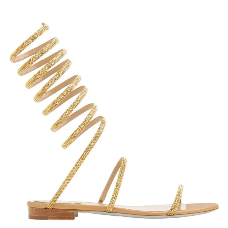 Rene Caovilla Supercleo Jeweled Crystal Flat Sandals