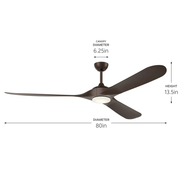 Satin Natural Bronze 80" Ceiling Fan from the Mylo Collection