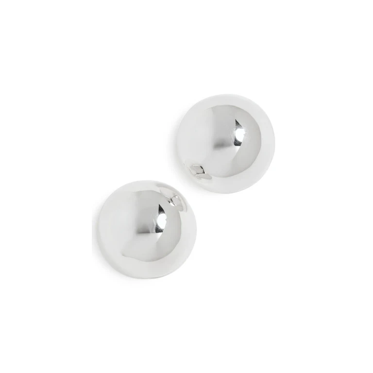 Annika Inez Large Hemisphere Earrings Silver One Size