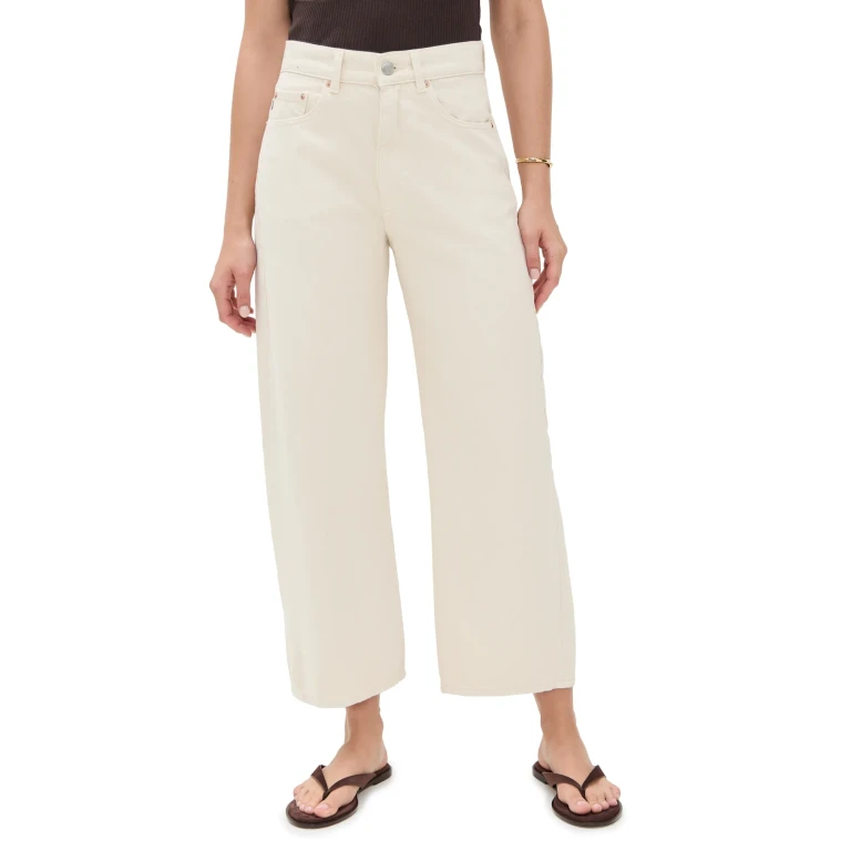 DL1961 Taylor Relaxed Barrel Ultra High Rise Ankle Jeans Flax (Vintage) 29