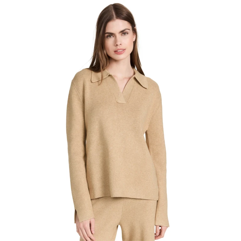 English Factory Polo Collar Knit Sweater Camel XS